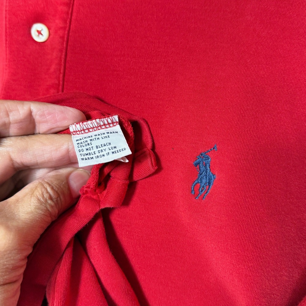 Polo Ralph Lauren Men Red Classic Fit Polo Shirt Size L - Picture 5 of 8